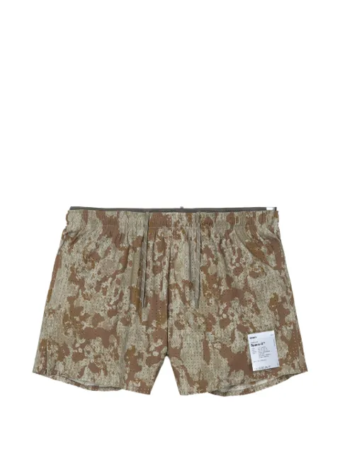 Satisfy Space-O 2.5 camo-print perforated shorts