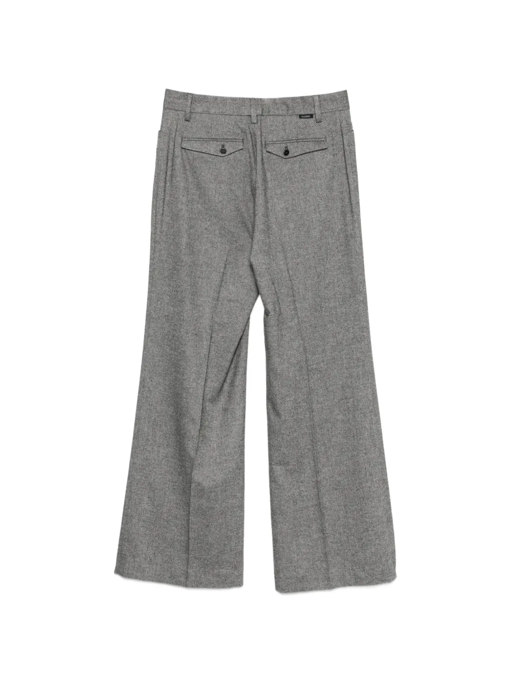 Closed Broek met gekreukt effect en mergel-patroon Grijs