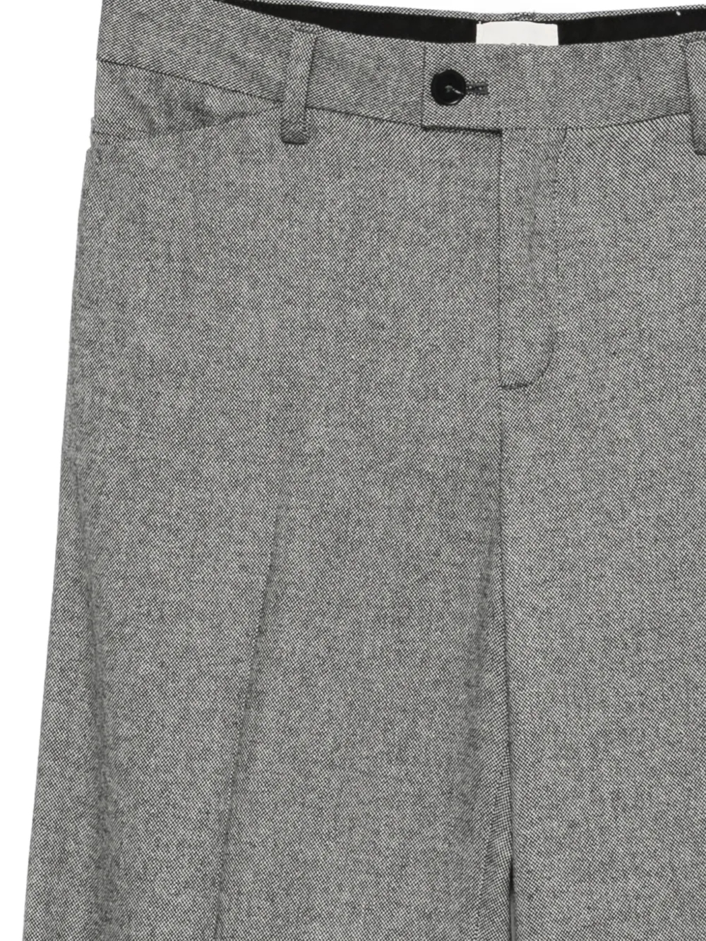 Closed Broek met gekreukt effect en mergel-patroon Grijs