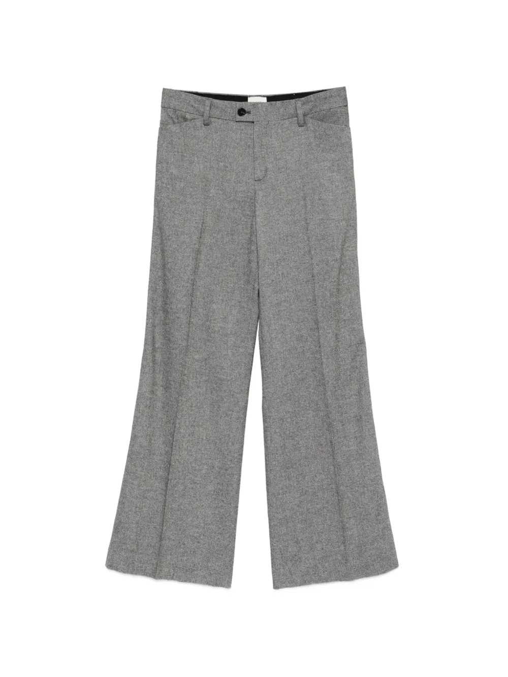 Closed Marl-pattern Pressed-crease Trousers In Gray