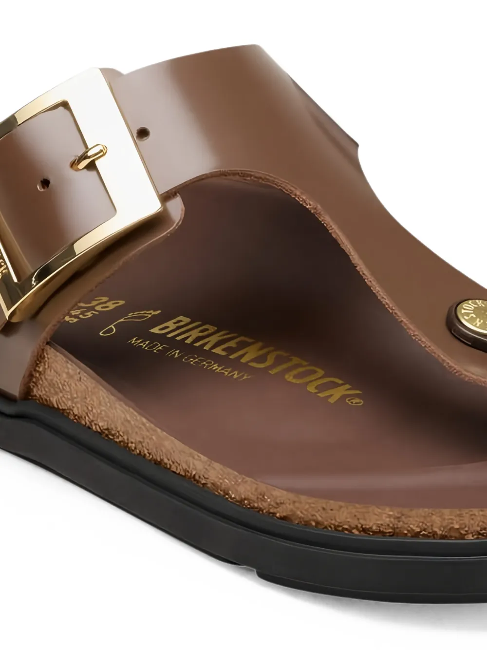Birkenstock Gizeh sandalen met gespsluiting Bruin