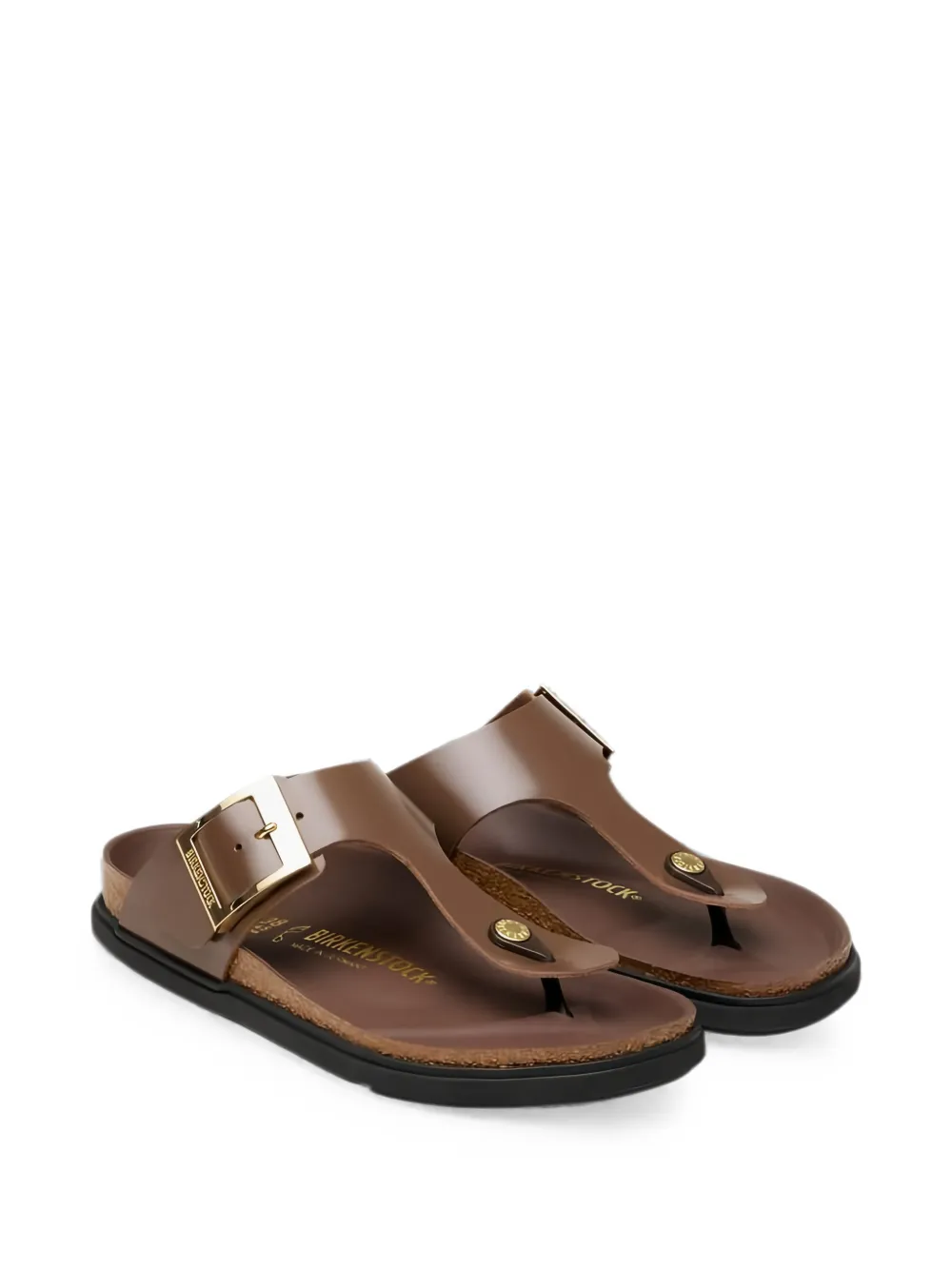 Birkenstock Gizeh sandalen met gespsluiting Bruin
