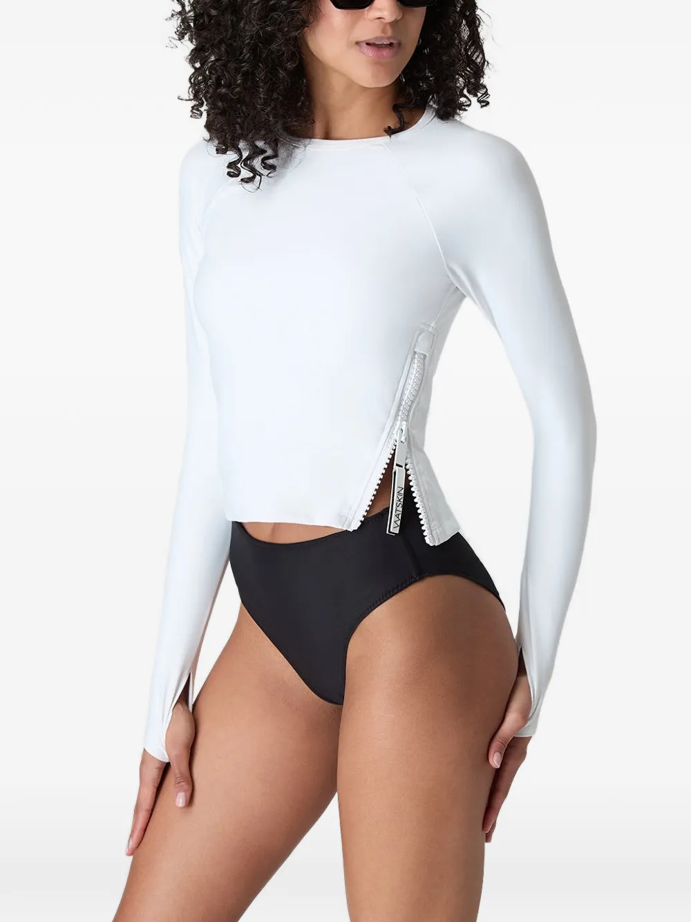 WATSKIN Sasha side-zip T-shirt - Bianco
