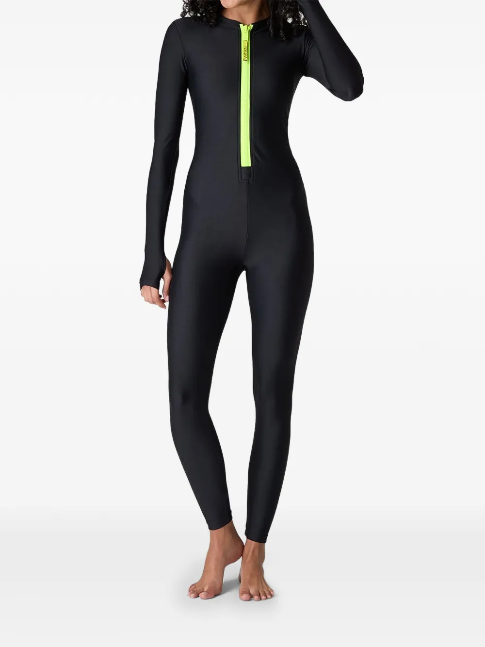 WATSKIN Lois zip-fastening long-sleeve swim jumpsuit - Nero