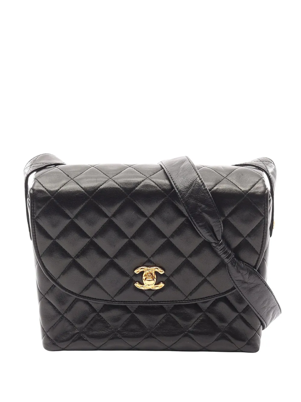 CHANEL Pre-Owned Borsa a spalla CC in pelle di agnello trapuntata 1991-1994 - Nero