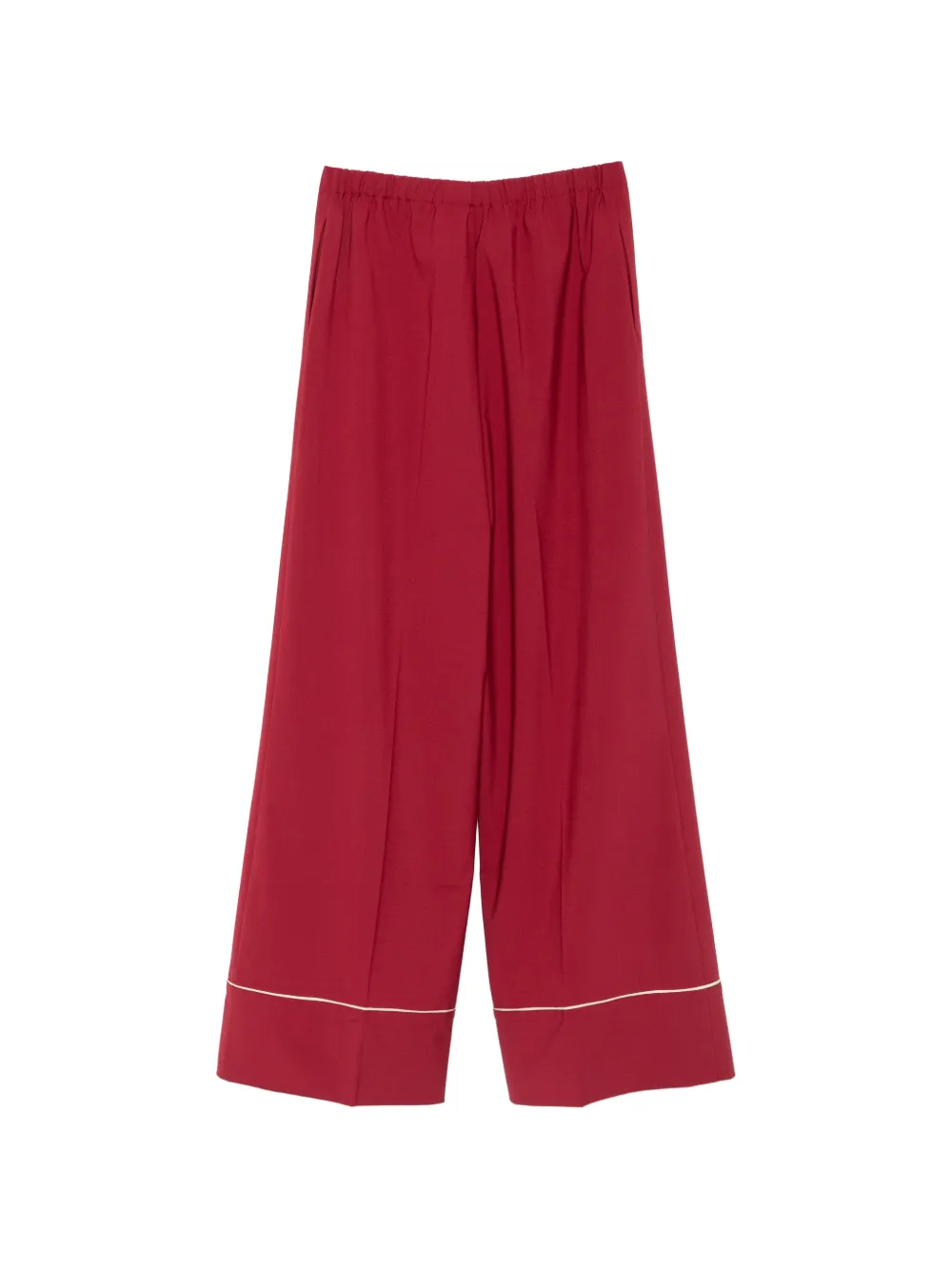 Alberta Ferretti Broek met wijde pijpen en afwerking Rood