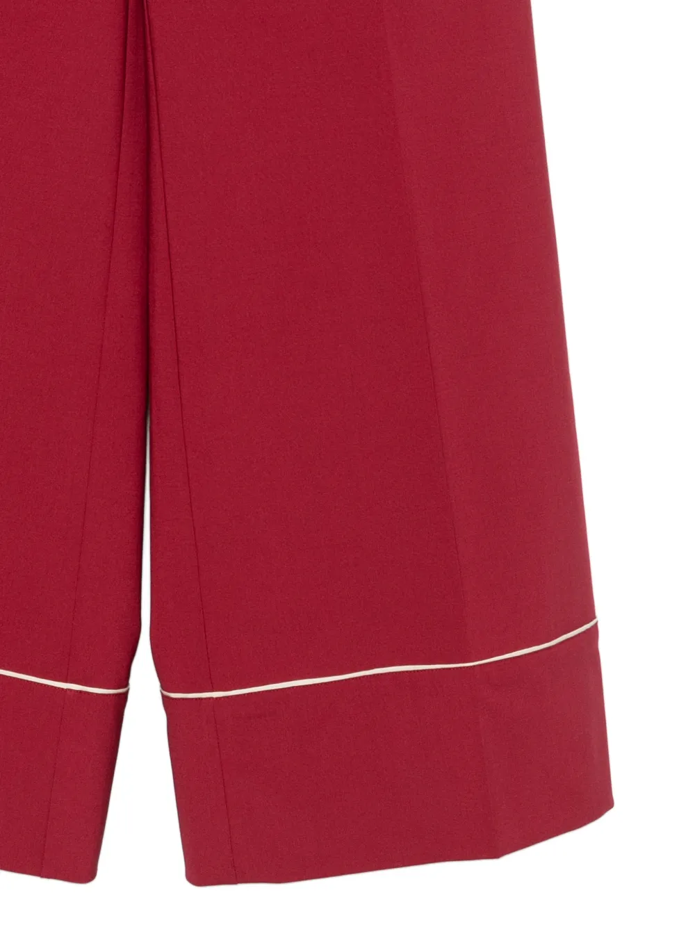 Alberta Ferretti Broek met wijde pijpen en afwerking Rood