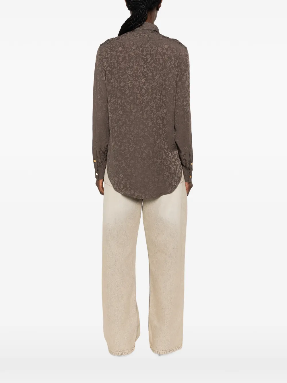 Alberta Ferretti Blouse met bloemenjacquard Grijs