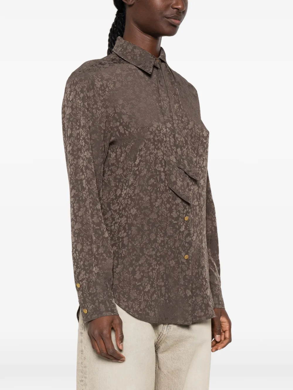 Alberta Ferretti Blouse met bloemenjacquard Grijs