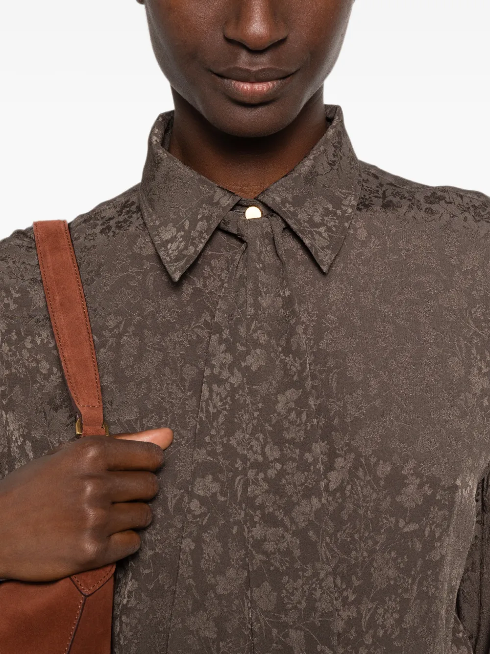 Alberta Ferretti Blouse met bloemenjacquard Grijs