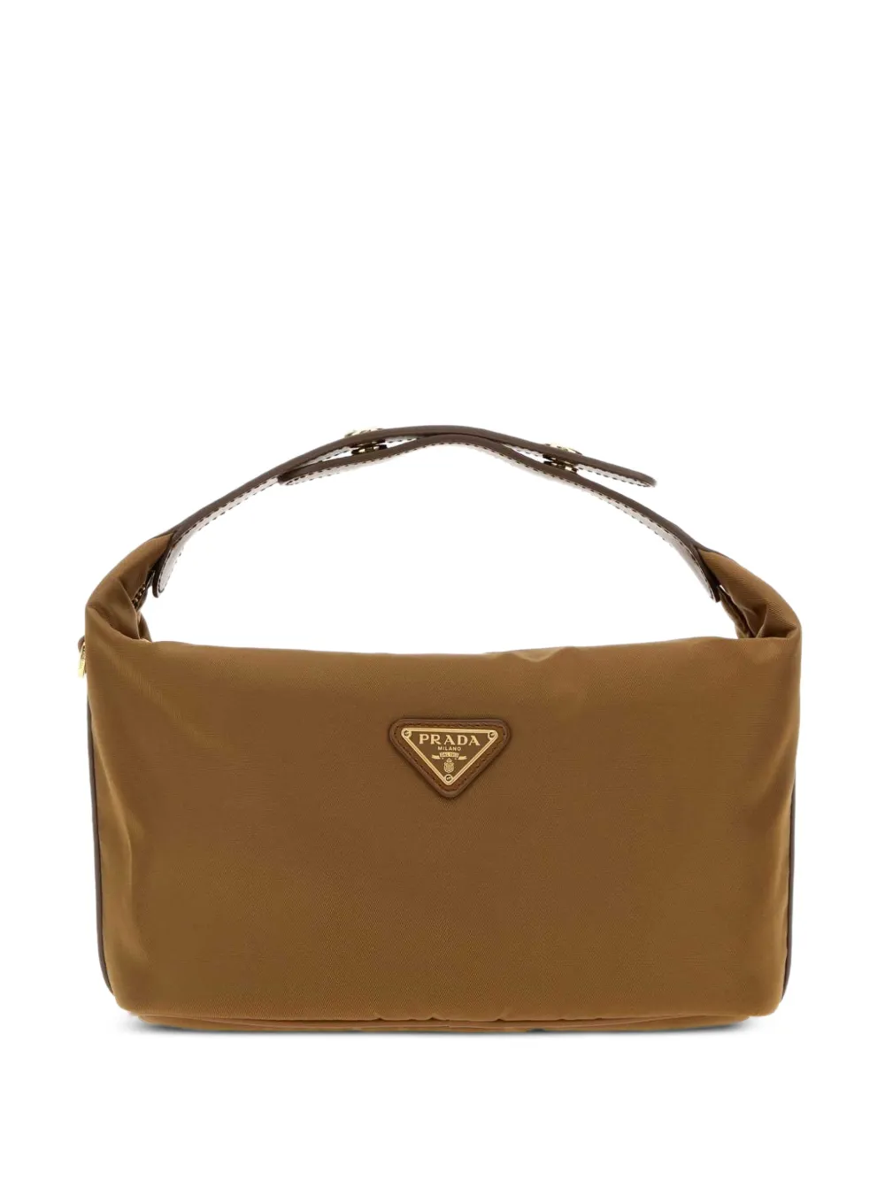 Prada Borsa Chérie mini con placca logo - Marrone