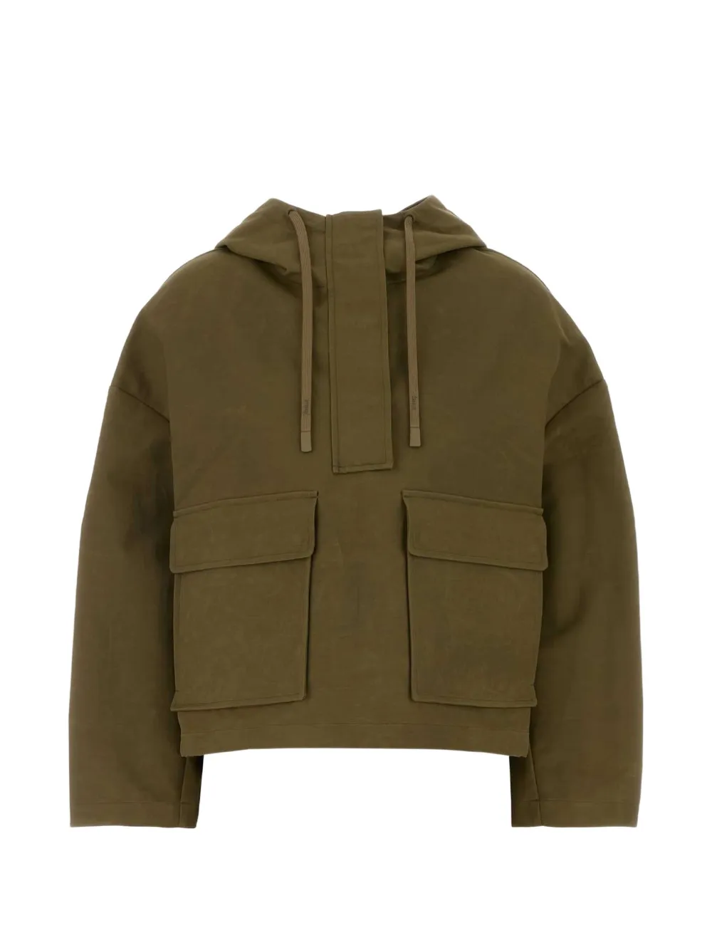 Herno hooded flap-pocket oversized jacket - Verde