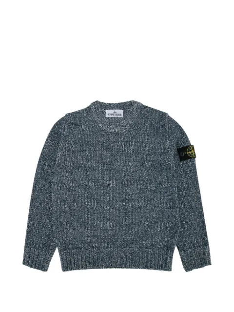 Stone Island Junior jersey con cuello redondo y parche del logo