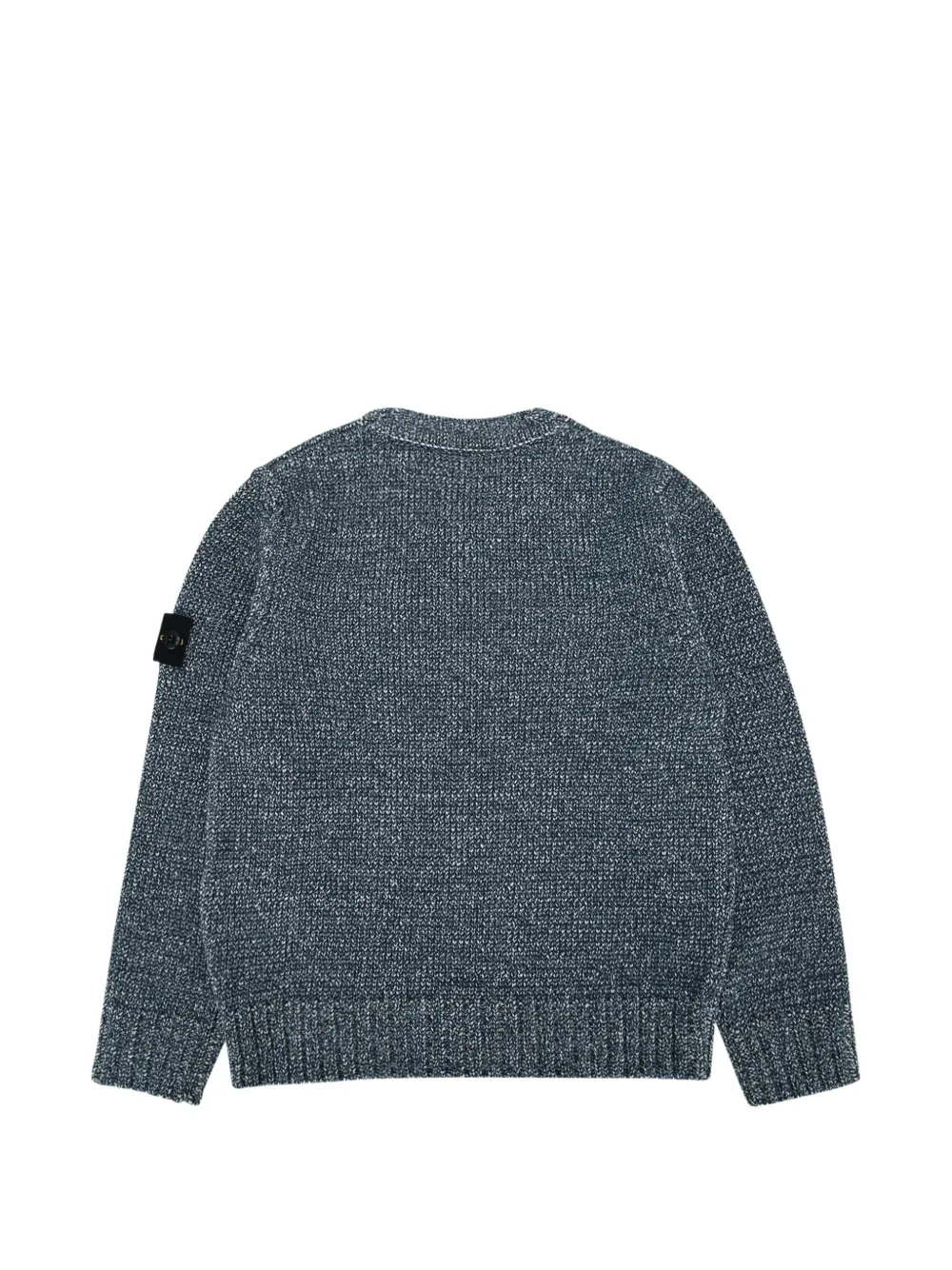 Stone Island Junior Sweater met logopatch en ronde hals Blauw