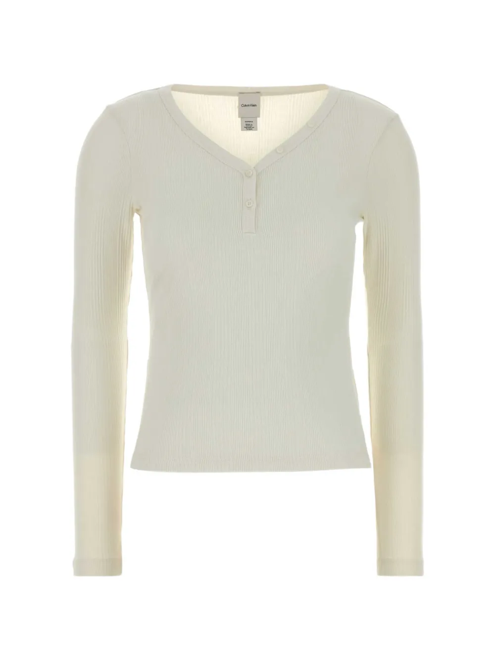 Calvin Klein ribbed-knit long-sleeve T-shirt - Toni neutri