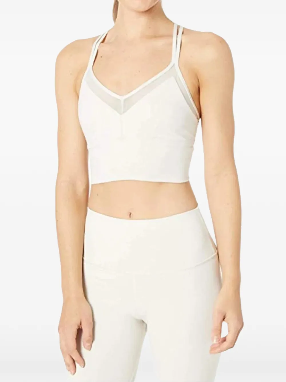 Alo Yoga Sport-BH mit Logo-Print - Weiß