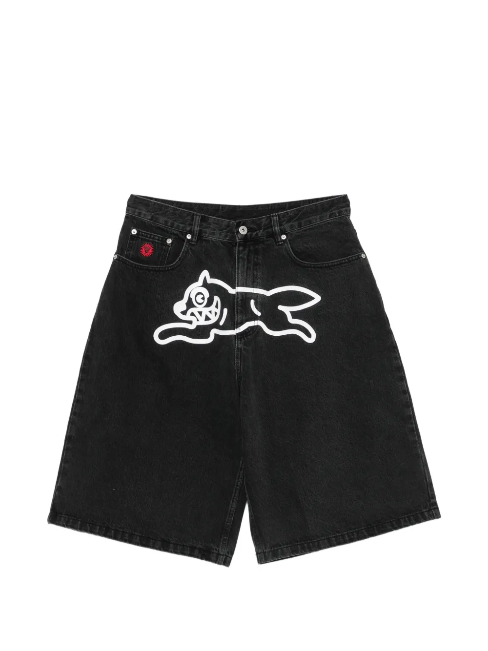 ICECREAM Running Dog denim shorts - Schwarz