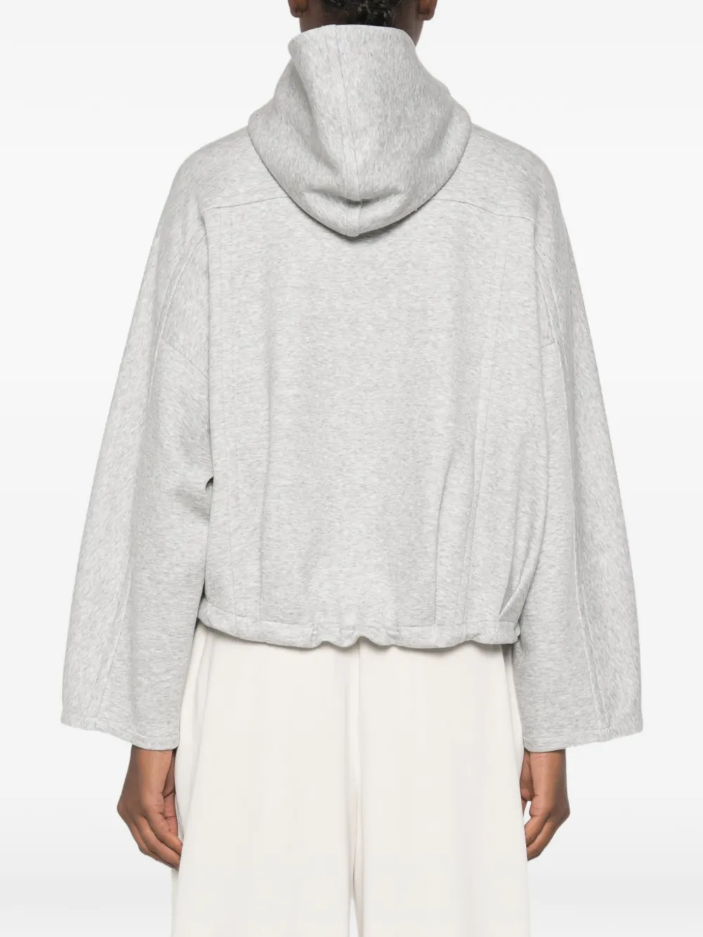 Brunello Cucinelli Jersey hoodie met rits Grijs