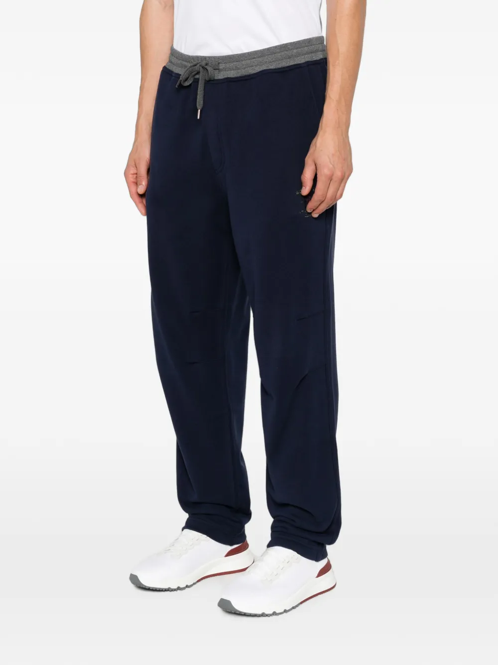 Brunello Cucinelli Trainingsbroek met geborduurd logo Blauw