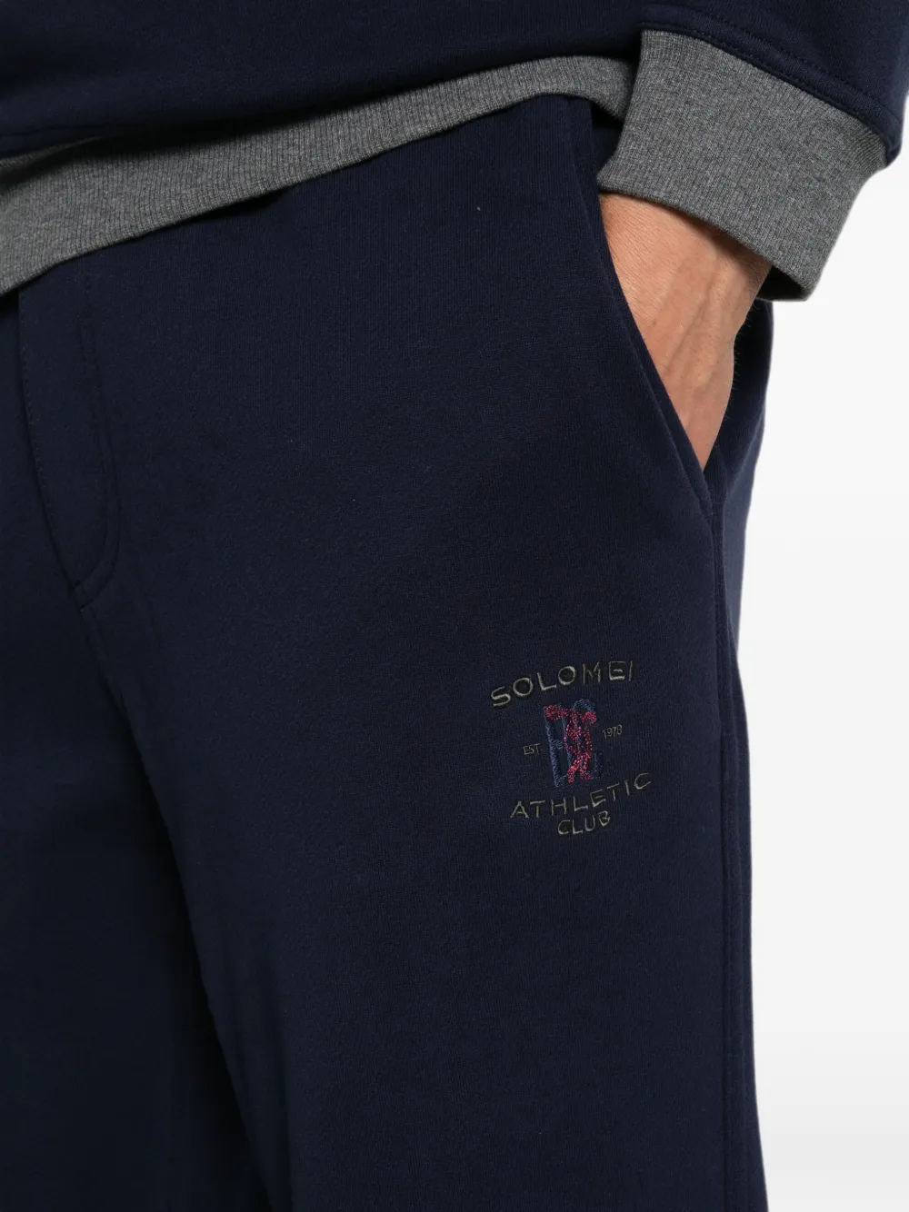 Brunello Cucinelli Trainingsbroek met geborduurd logo Blauw