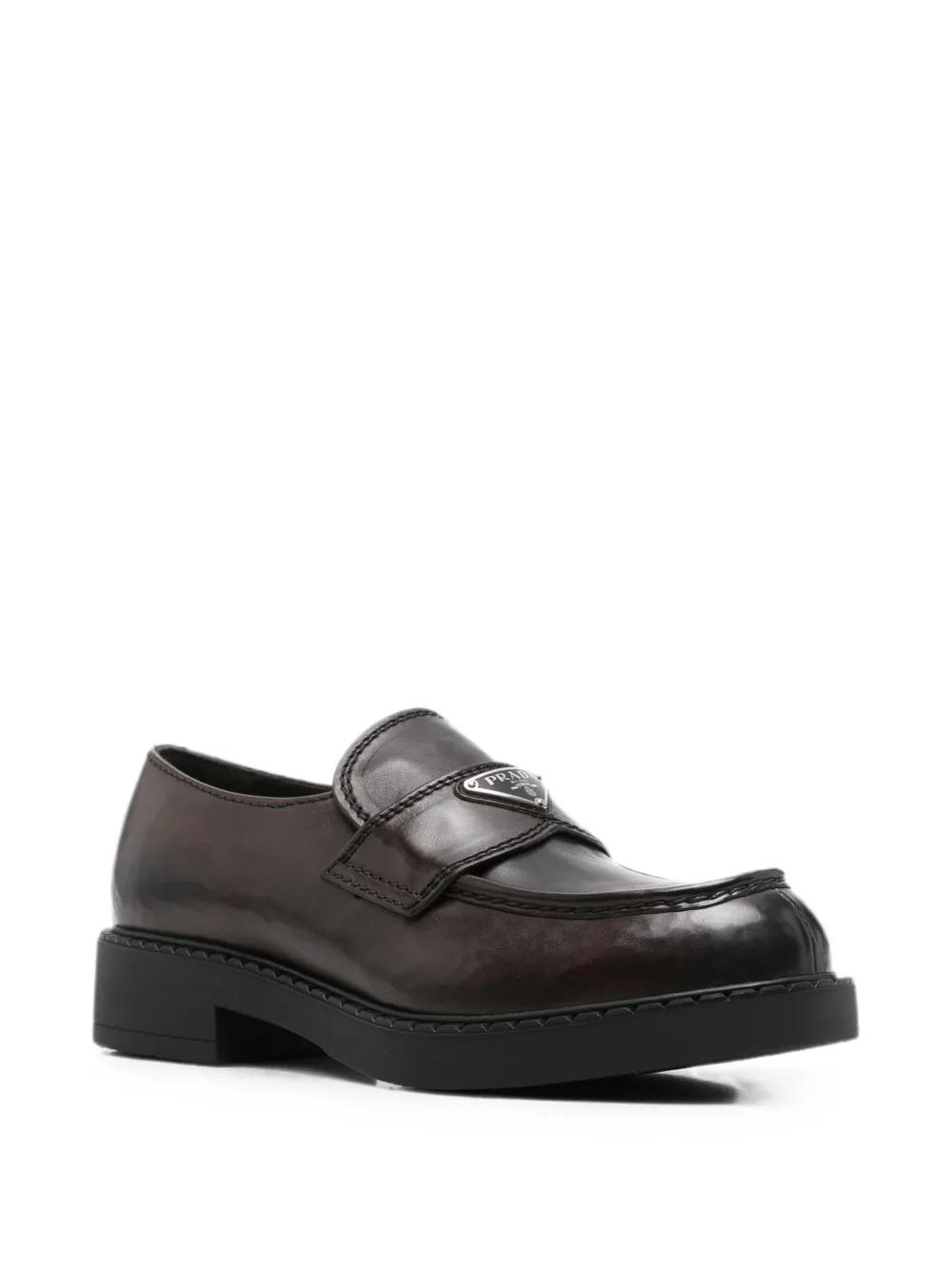 Prada logo-plaque chunky-sole loafers Bruin
