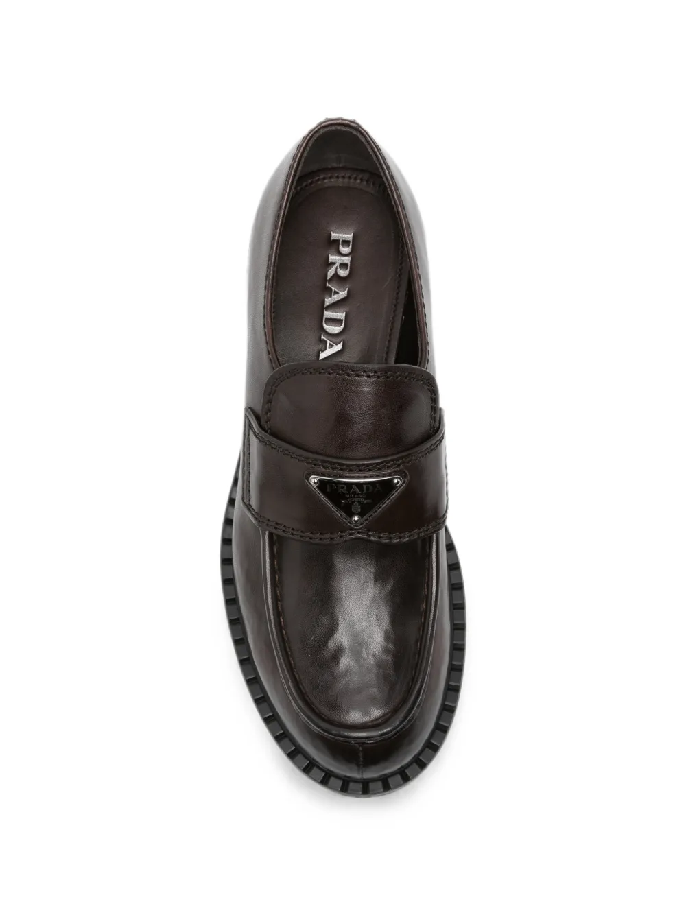 Prada logo-plaque chunky-sole loafers Bruin
