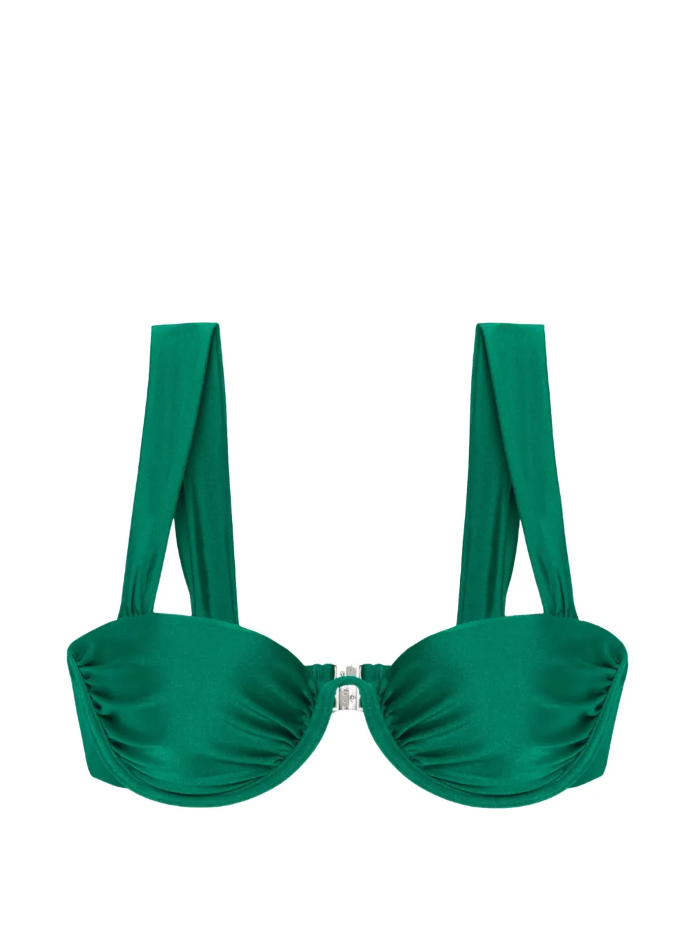 Simkhai Anniston ruched bikini top - Verde