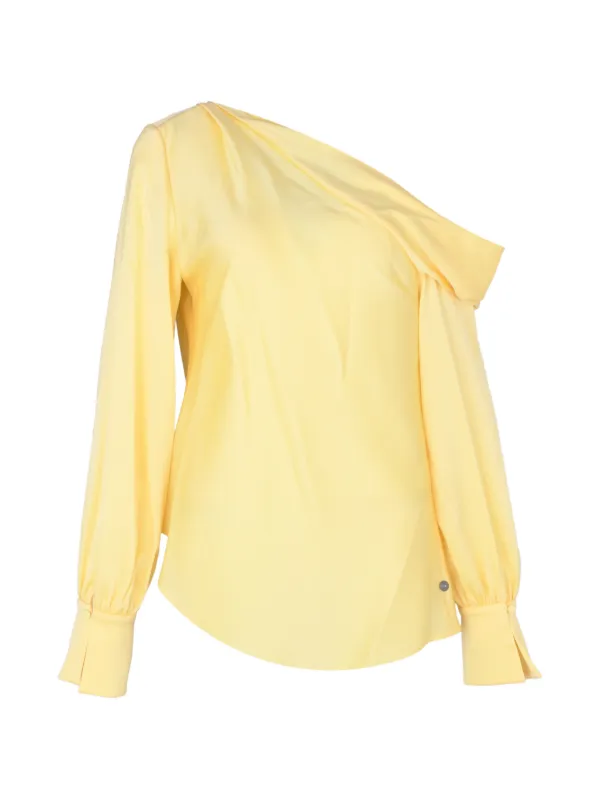Simkhai Alice One-shoulder Blouse in Yellow