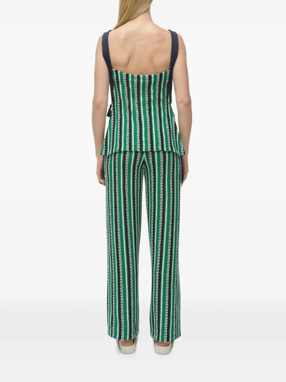 SIMKHAI Brenner Stripe Knit Trousers in Green, view 4