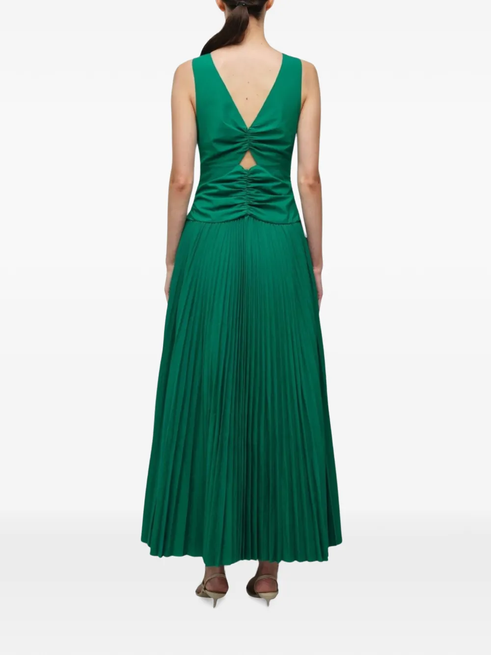SIMKHAI Vivianne geplooide maxi-jurk met uitgesneden details Groen