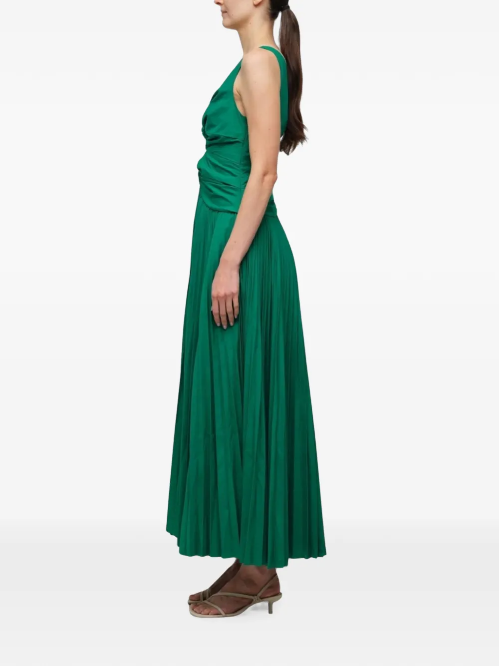 SIMKHAI Vivianne geplooide maxi-jurk met uitgesneden details Groen