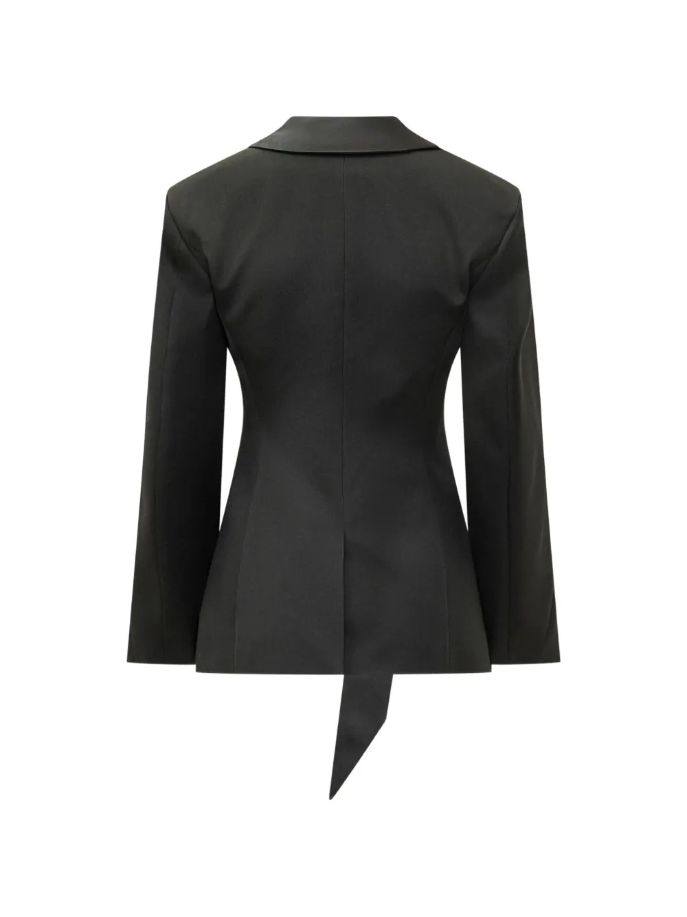 The Attico Blazer met asymmetrische sjaal en revers Zwart