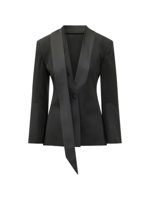 The Attico asymmetric-scarf lapel blazer