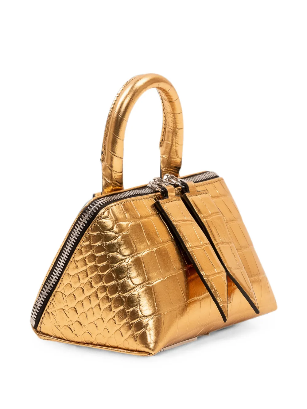 The Attico Friday mini-shopper met krokodillen-reliëf Goud