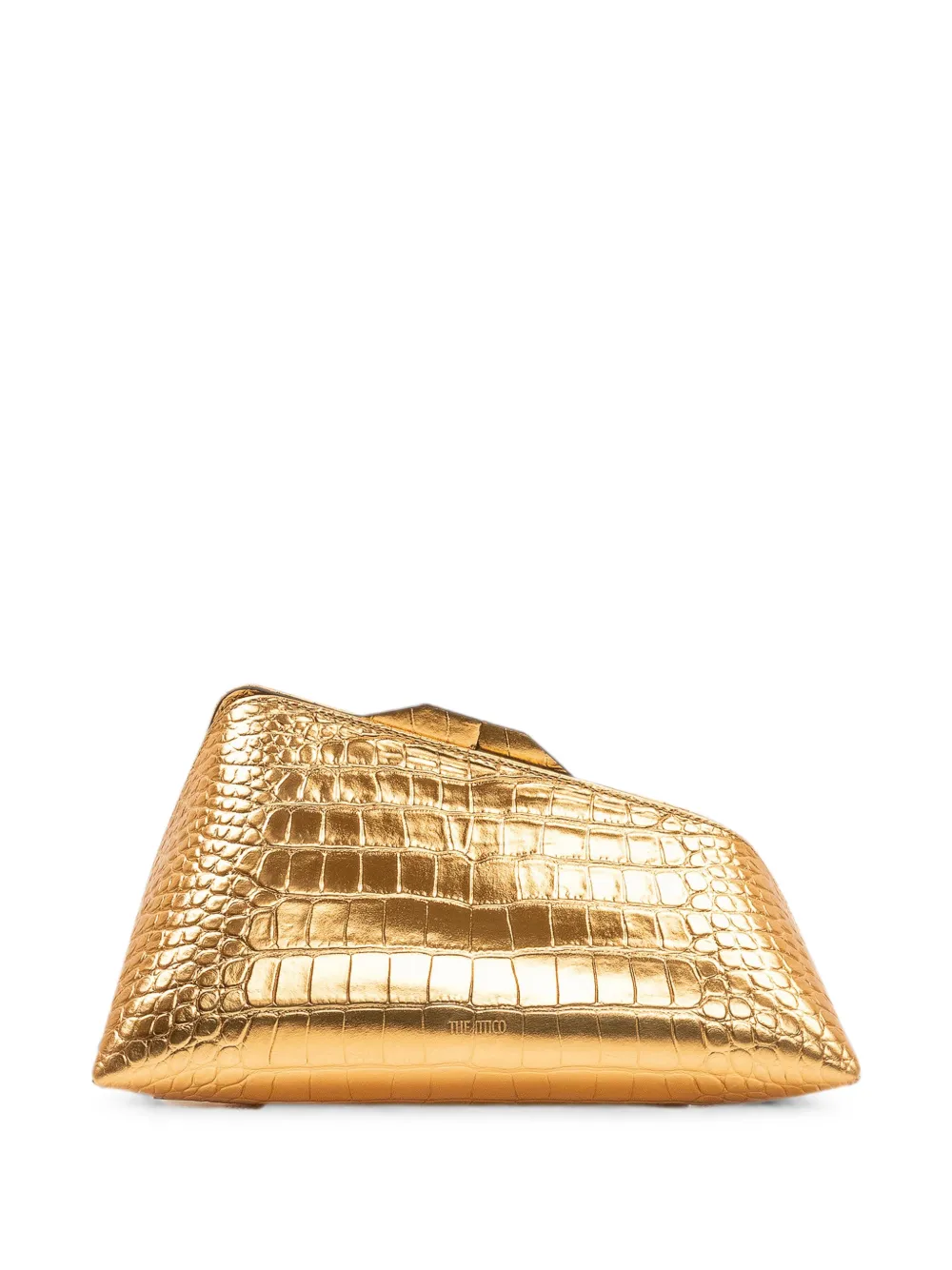 The Attico 8.30PM croc-effect clutch bag - Oro