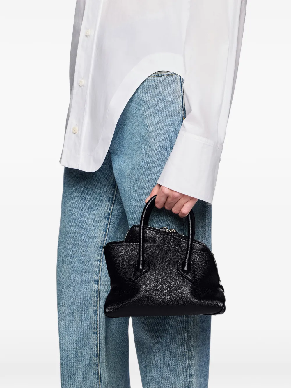 The Attico 'La Passeggiata Mini' tas met handvat Zwart