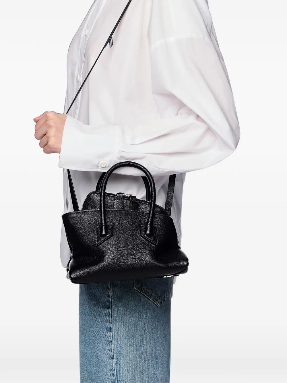The Attico 'La Passeggiata Mini' tas met handvat Zwart