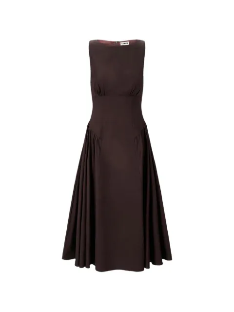 STAUD Gwen gathered sleeveless midi dress