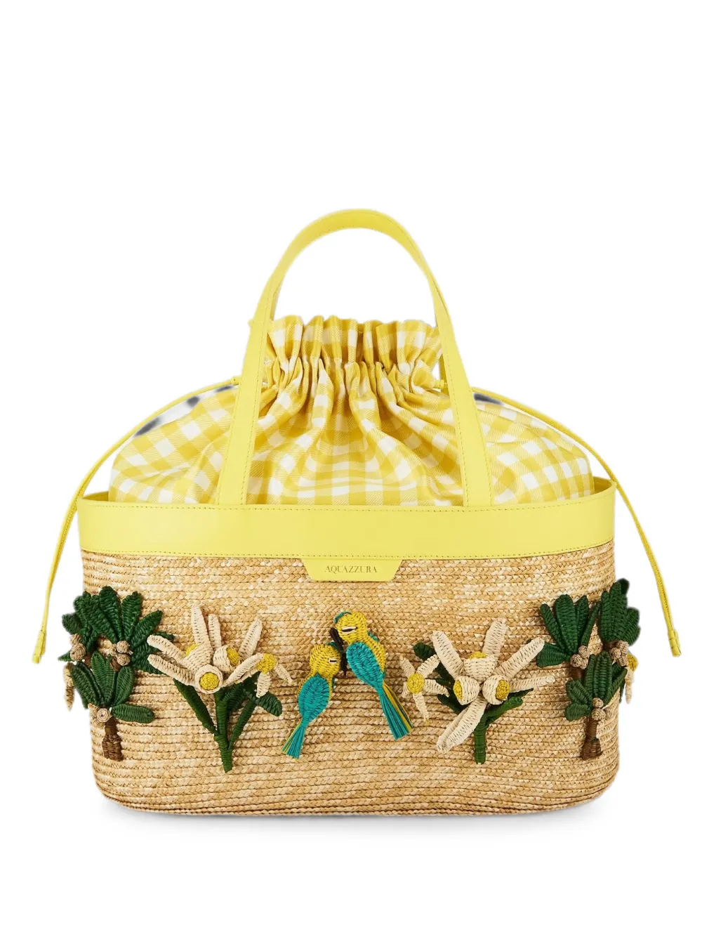 Aquazzura Birdsong raffia tote bag - Toni neutri
