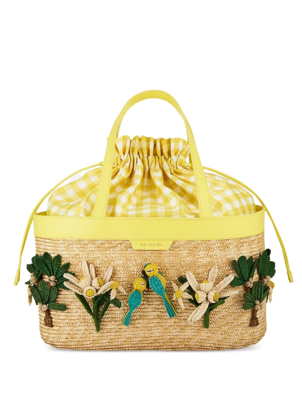 Aquazzura Birdsong raffia tote bag · OS