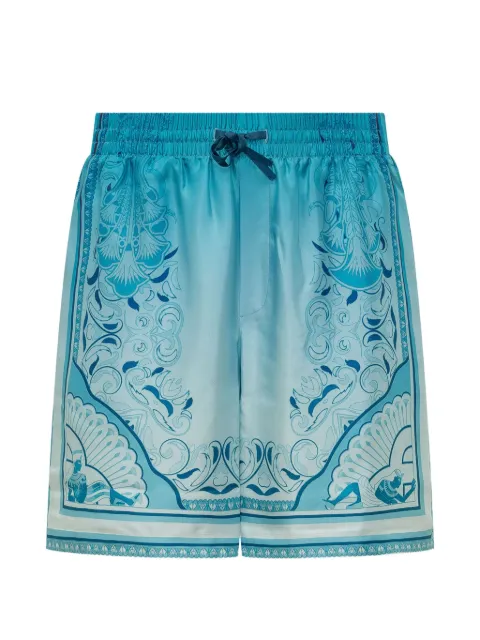 Casablanca egyptian-print silk shorts