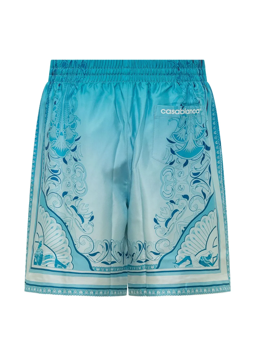 Casablanca EgypsonRug zijden shorts Blauw