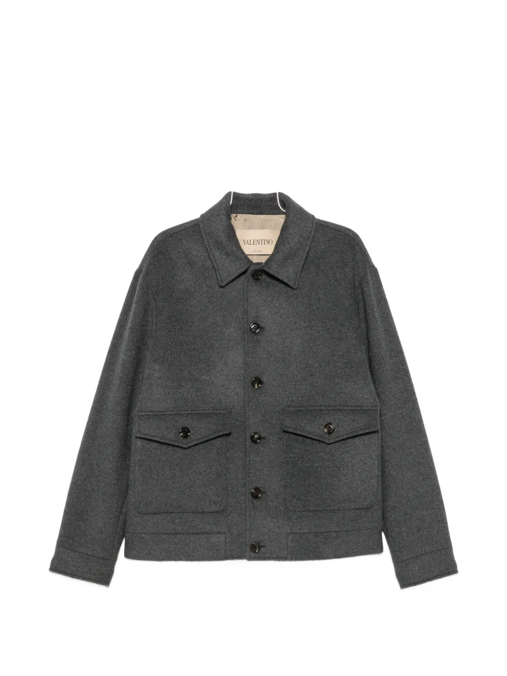 Valentino Garavani button-fastening flap-pocket jacket - Grigio