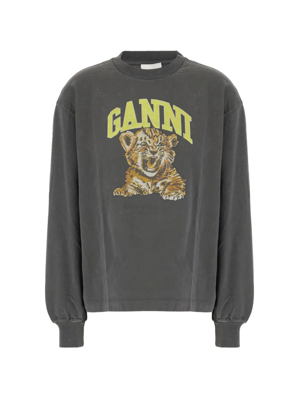 GANNI graphic-print cotton sweatshirt - Grigio