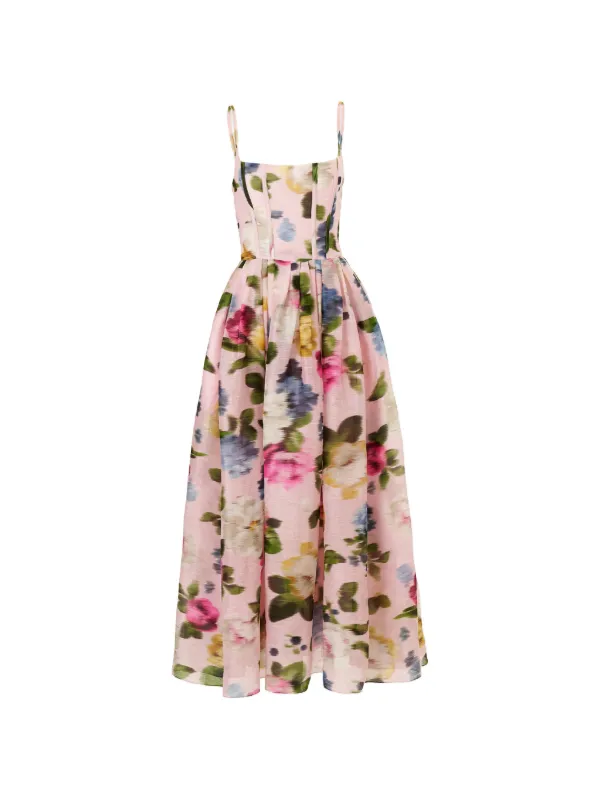 carolina herrera maxi dress CAROLINA HERRERA Cutout floral-print stretch-cotton poplin maxi halterneck dress