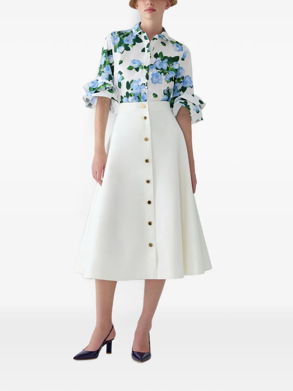 Carolina Herrera Blouse met bloemenprint Wit