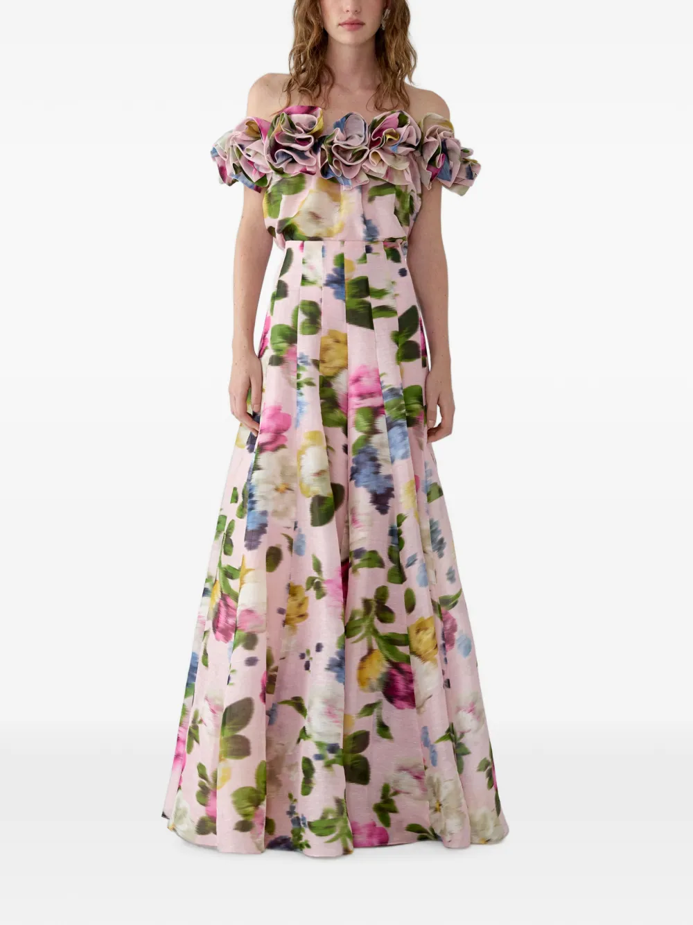 Carolina Herrera Iris broek met bloemenprint Roze