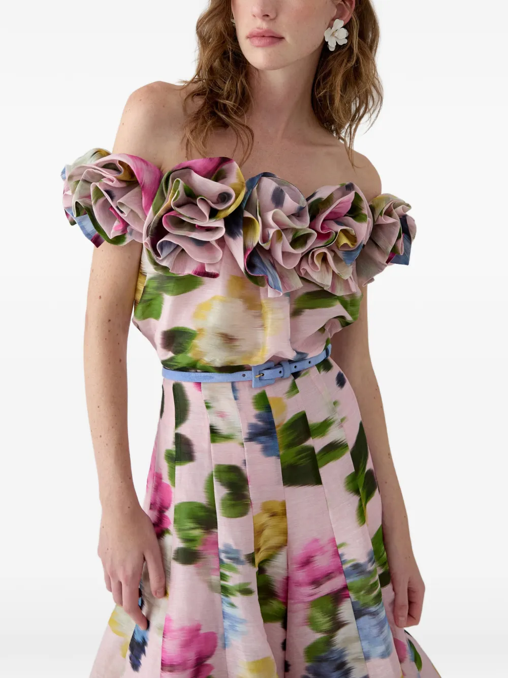 Carolina Herrera Iris broek met bloemenprint Roze