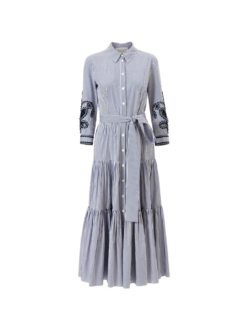 Carolina Herrera striped-pattern midi dress - Blu