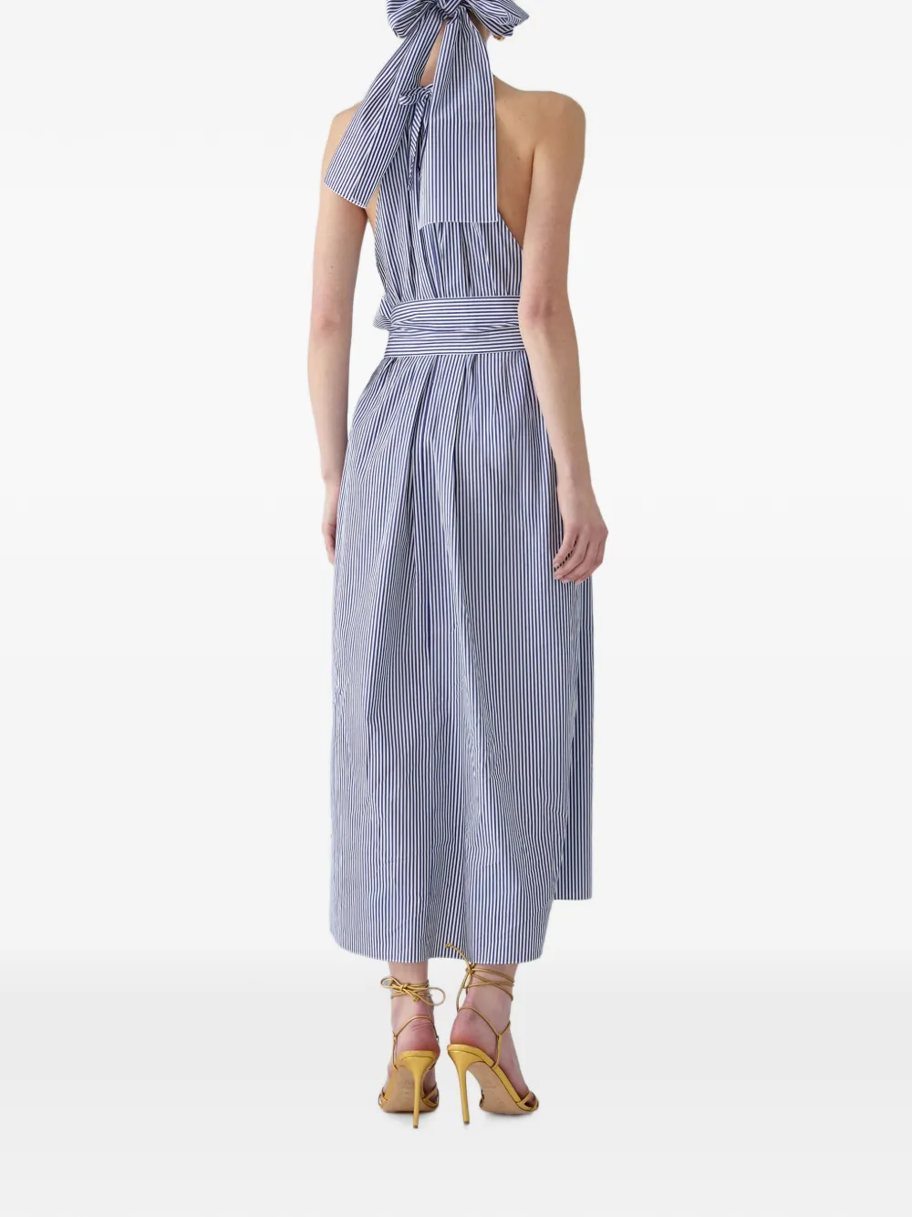Carolina Herrera Gestreepte midi-jurk Blauw